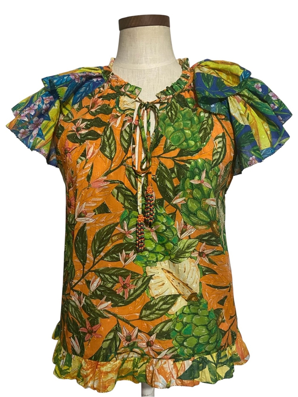 Farm Rio Caipirinha Flutter Sleeve Top Sz M
